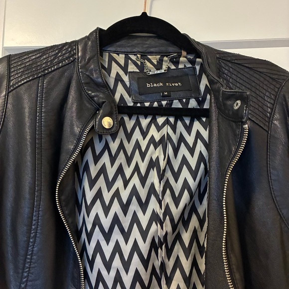 Black Rivet Leather Jacket - Picture 2 of 5